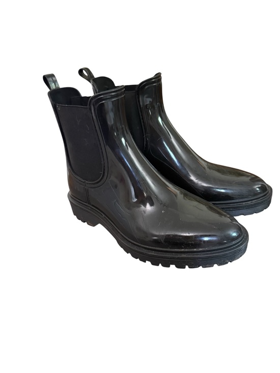INC International Concepts Shoes - INC International Concepts Women's Black Gloss Chelsea Rain Boots